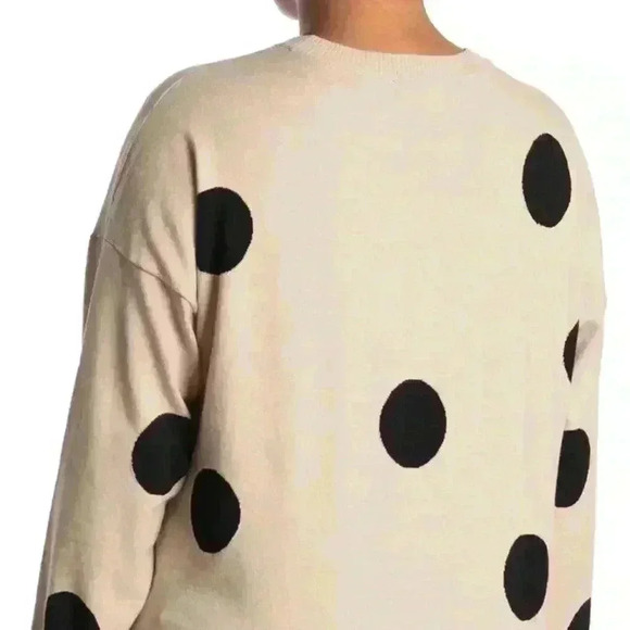 T Tahari Crew Neck Sweater in Khaki/Black Dot Size 1X NWT - Picture 2 of 9